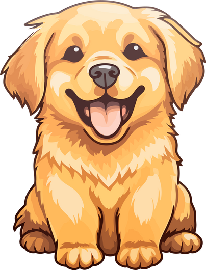 Vector illustration kawaii Golden Retriever sticker